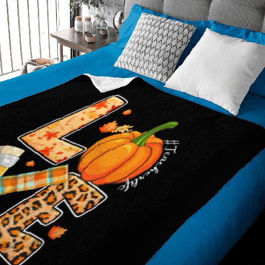 Love Teacher Life Happy Fall Y'all Autumn Teacher Baby Blankets