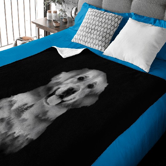 Dog Illustration Golden Retriever Dog Owner Dog Baby Blankets