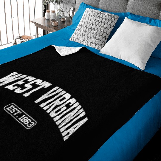 West Virginia State Athletic Style Baby Blankets