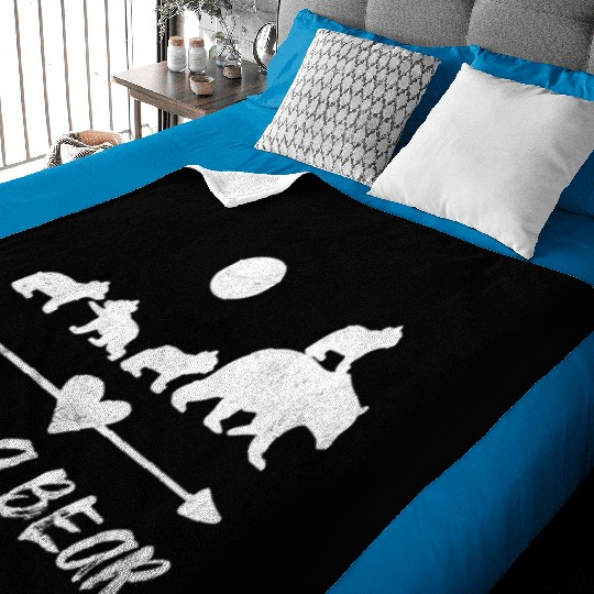 Mama Bear Baby Blankets With Four Bear Cubs
