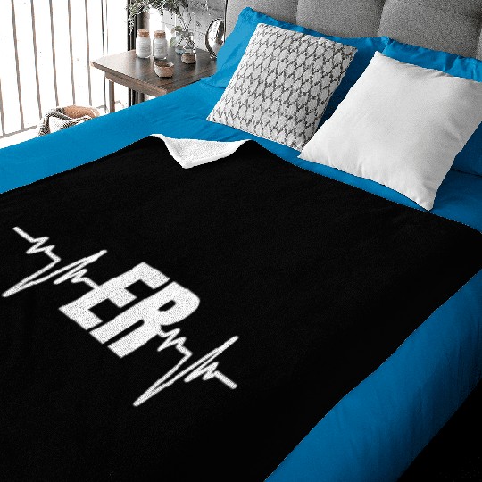 Emergency Medicine Emergency Room Nurse Er Hebeat Baby Blankets