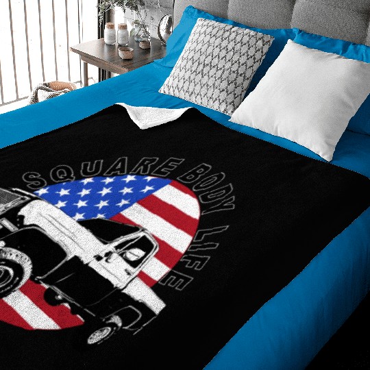 Squarebody Truck 4X4 Square Body Baby Blankets