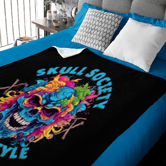 Skull society wild style Baby Blankets