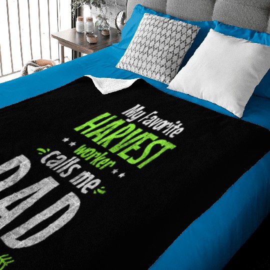 Farmer Farm Harvest Time Vegetable Baby Blankets