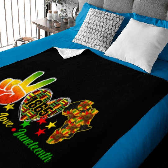 Peace Love Juneteenth 1865 Black Wo Africa America Baby Blankets