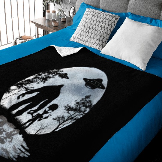 Alien Bigfoot Moon Sasquatch Ufo Extraterrestrial Baby Blankets