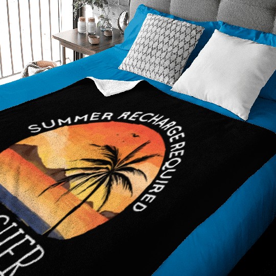 Last Day Of School Teacher Summer Recharge Baby Blankets