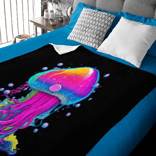 Vibrant Jellyfish Colorful Baby Blankets