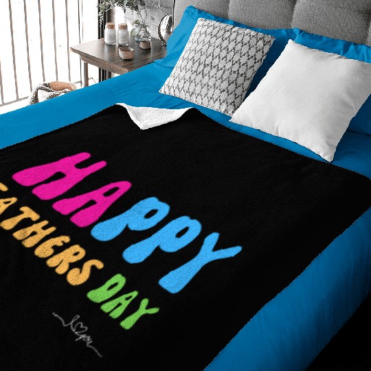 Happy Fathers Day i love you dad Heart Daddy funny Baby Blankets