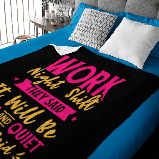 Night Shift Worker Graveyard Duty Baby Blankets