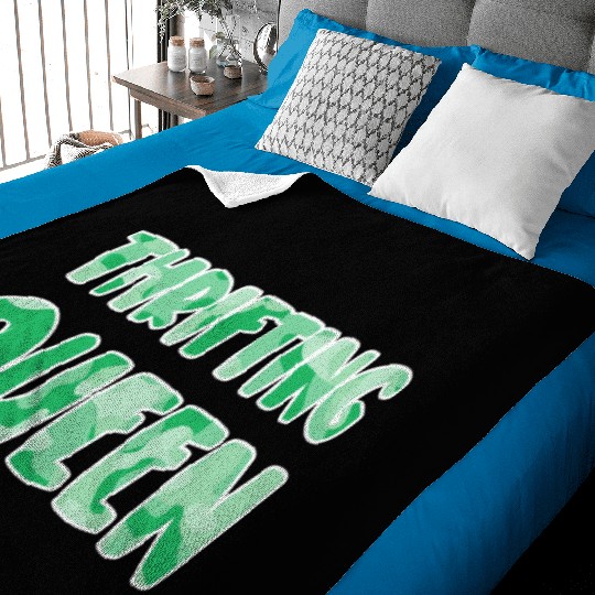 Thrifting Queen green camo Baby Blankets