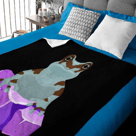 Frog Crystal Amethyst Gemstone For Toad Owners Baby Blankets