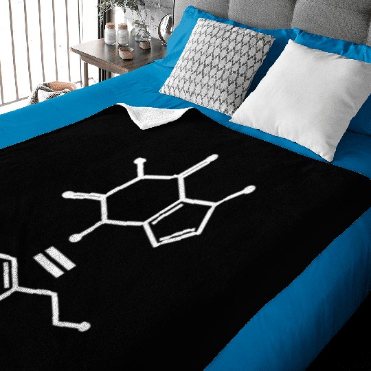 Caffeine Equals Hapess Dopamine Molecule Science Baby Blankets