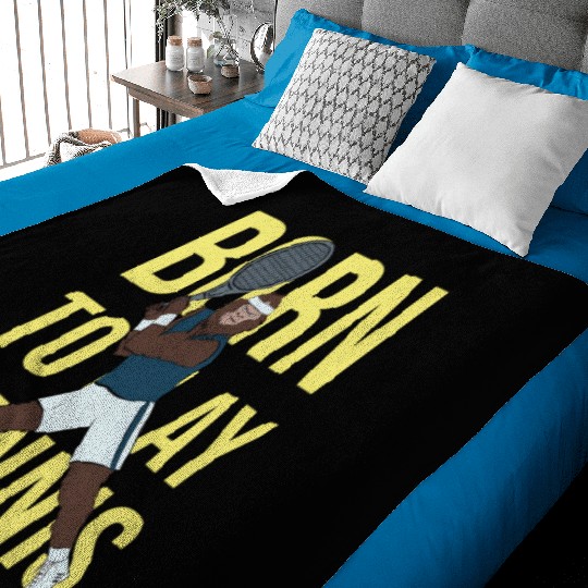 Born To Play Tennis Bigfoot Playing Tennis Tennis Baby Blankets
