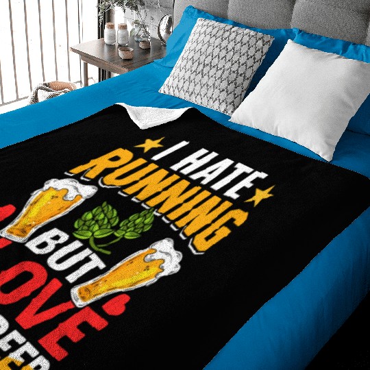 I Hate Running But I Love Craft Beer Baby Blankets