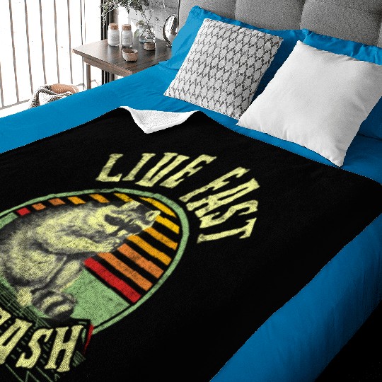 Raccoon Lover Eat Trash Funny Retro Distressed Baby Blankets