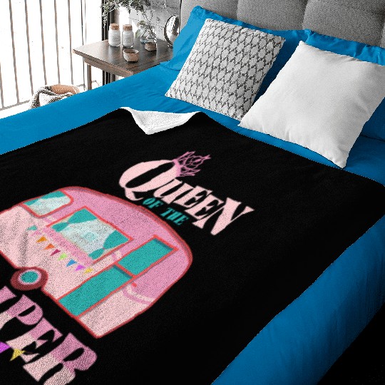 Queen Of The Camper Camping Baby Blankets