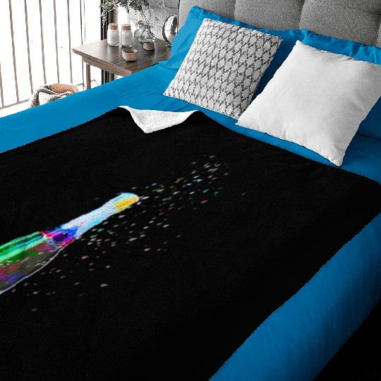 Champagne Bottle Sparks Baby Blankets