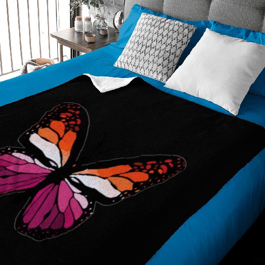 Lesbian Monarch Butterfly Sticker Baby Blankets