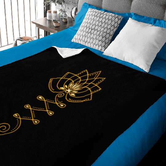 Lotus Unalome Yoga Meditation Zen Buddhism Baby Blankets