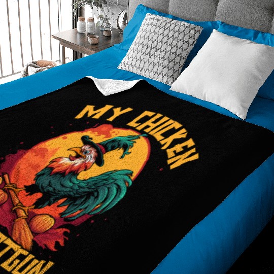 Chicken Halloween Trick Or Treat Chicken Farmer Baby Blankets