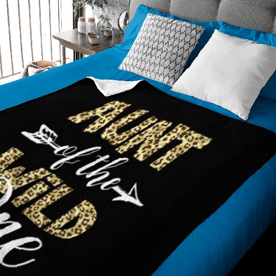 Aunt Of The Wild One Zoo Themed 1st Birthday Baby Blankets