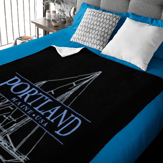 Portland Maine Sailing Baby Blankets