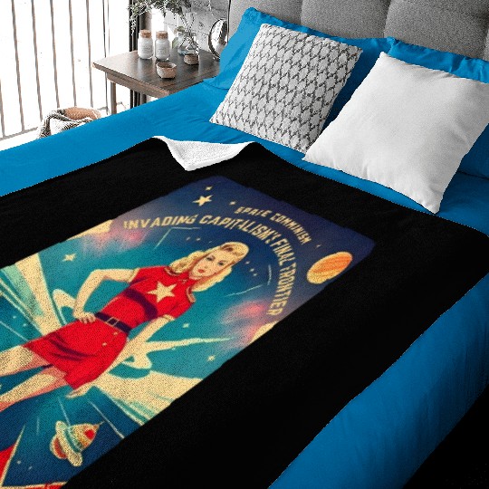 Funny Retro Cold War Soviet Communism USSR Humor Baby Blankets