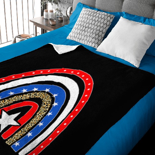 Rainbow 4Th Of July Independence Flag Awesome Baby Blankets