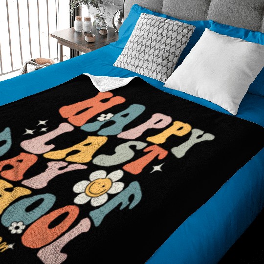 Groovy Happy Last Day Of School Teacher Student Baby Blankets