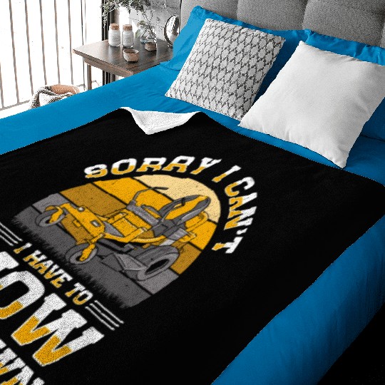 Lawn Mowing Lawn Mower Gardener Gardening Baby Blankets