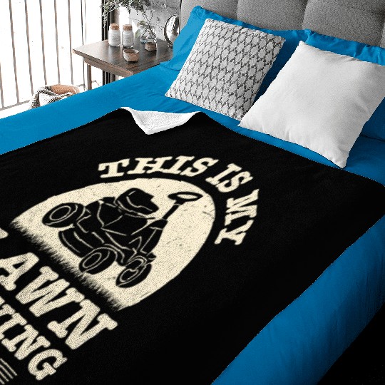 Lawn Mowing Lawn Mower Gardener Gardening Baby Blankets