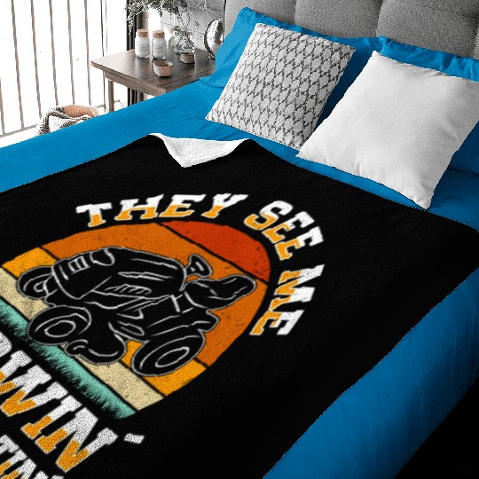 Lawn Mowing Lawn Mower Gardener Gardening Baby Blankets