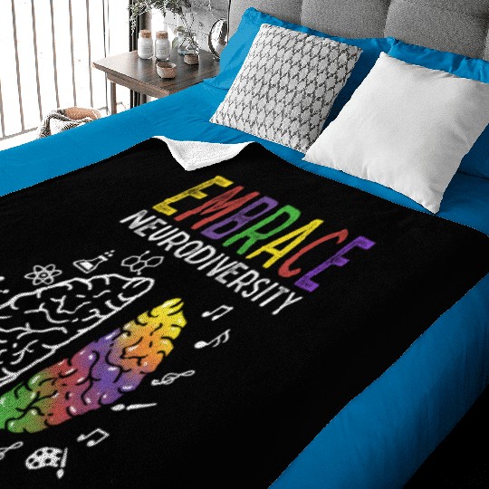 Neurodiversity Embrace Adhd Autism Asd Brain Baby Blankets
