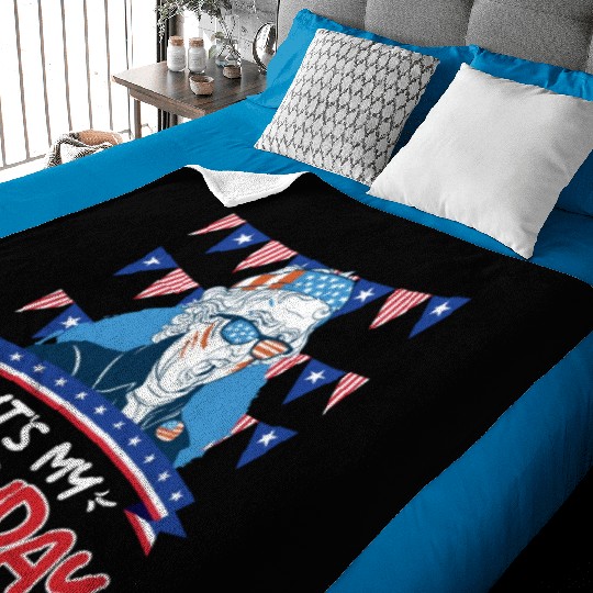 Its my Birthday Independence Day George Washington Baby Blankets