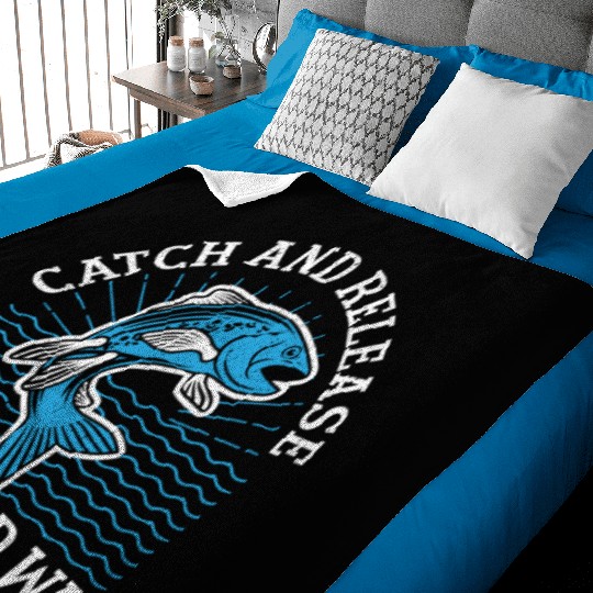 Hand Fishing Fisherman Noodling Lover Fisher Fish Baby Blankets