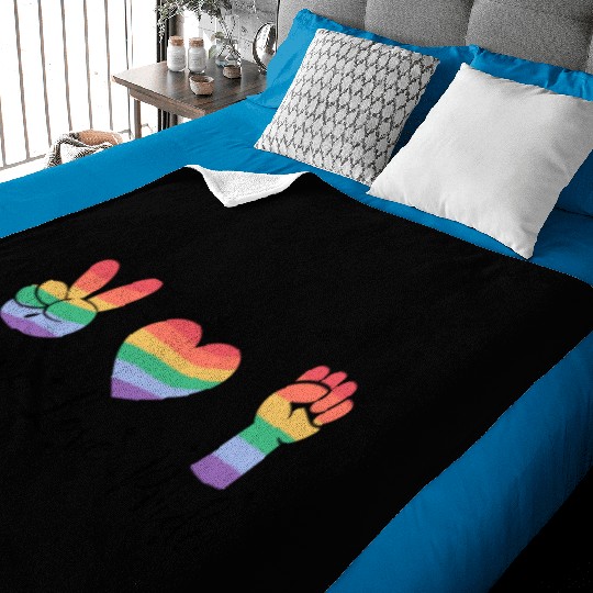 peace love pride; pride month; gay; lgbt;gay pride Baby Blankets