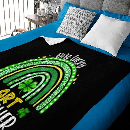 One Lucky Teacher Rainbow Shamrock St Patrick'S Da Baby Blankets