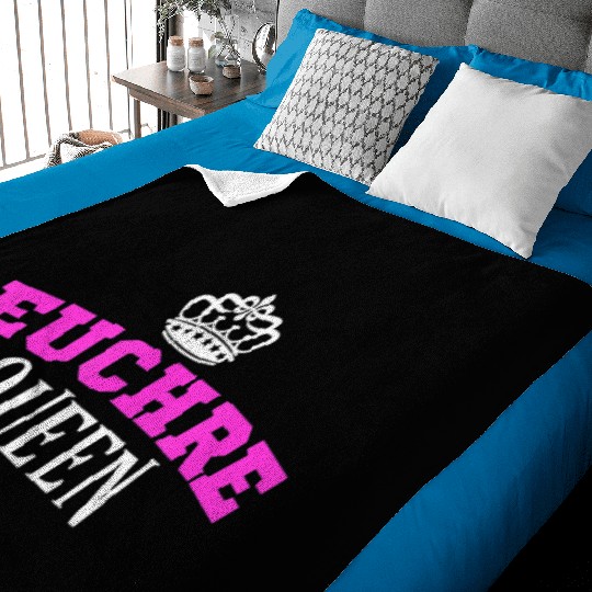 Euchre Card Game Queen Mom Gift Aunt Hearts Baby Blankets