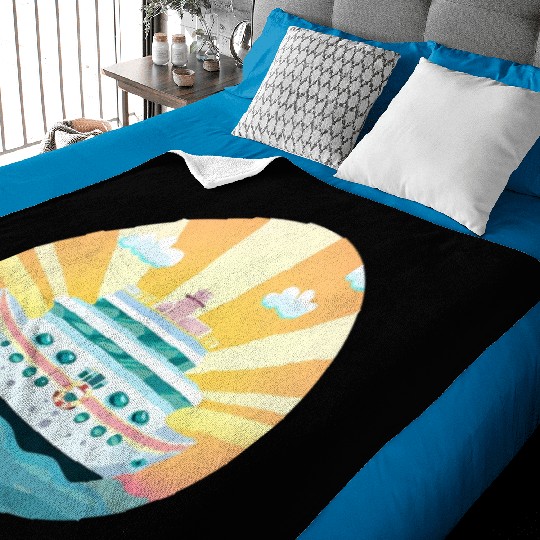 Cruise Ship at Sunset - Dream Voyage Design Baby Blankets