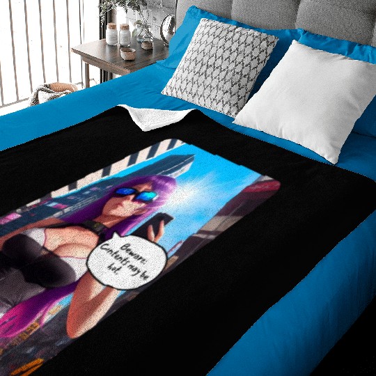 Cyberpunk Waifu Influencer Design 5 Baby Blankets
