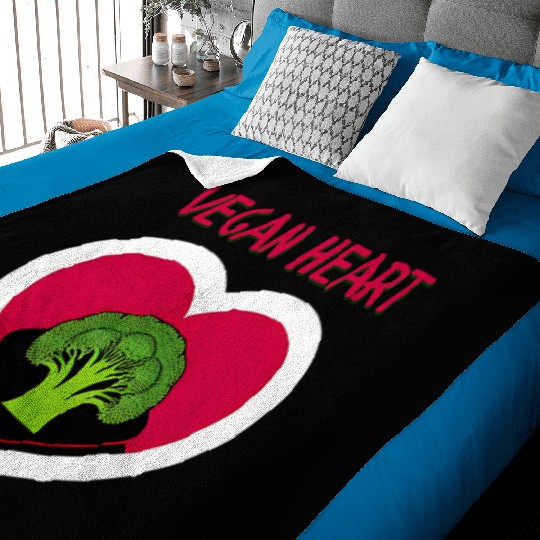 Vegan heart, broccoli heart Baby Blankets