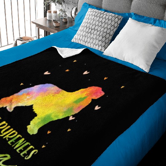 Great Pyrenees Mom Colorful Great Pyrenees Gifts Baby Blankets