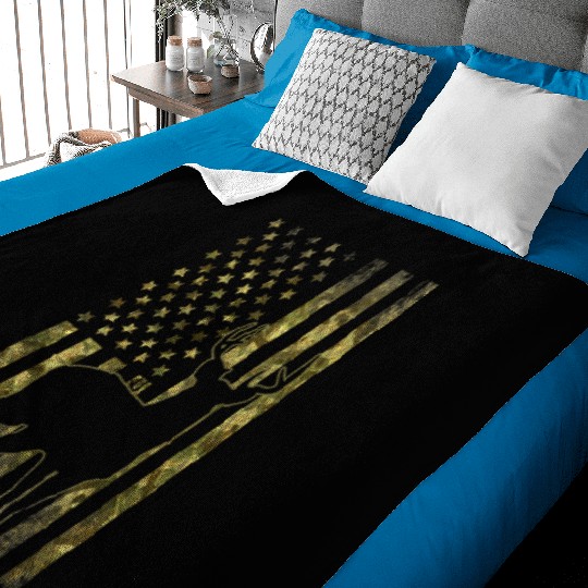 Mule Buck Deer Hunting American Camouflage Usa Fla Baby Blankets