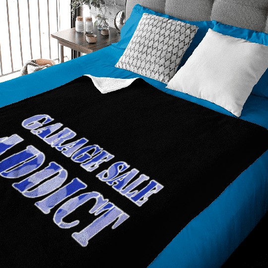 Garage Sale Addict blue camo Baby Blankets