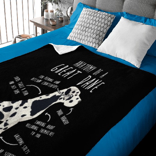 Harlequin Great Dane Dog Anatomy Baby Blankets