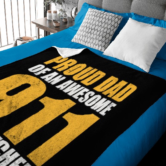 Proud Dad Of An Awesome 911 Dispatcher Baby Blankets