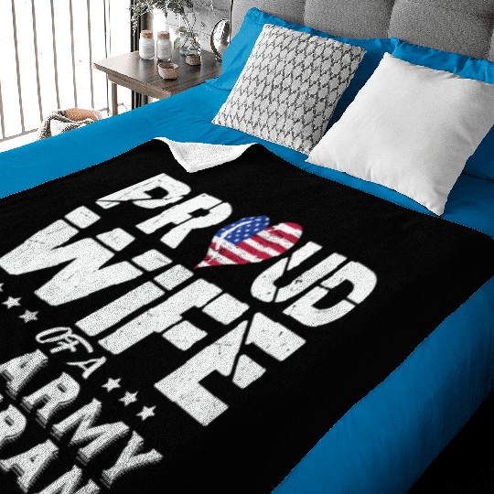 Proud Wife Of A Us Veteran Army Baby Blankets
