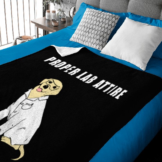 Proper Lab Attire Laboratory Dog Pun Science Baby Blankets