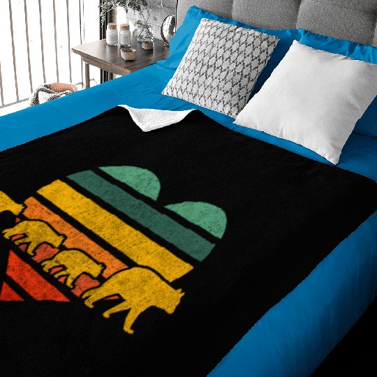 Mama Bear Three Cubs Heart Mothers Day Baby Blankets